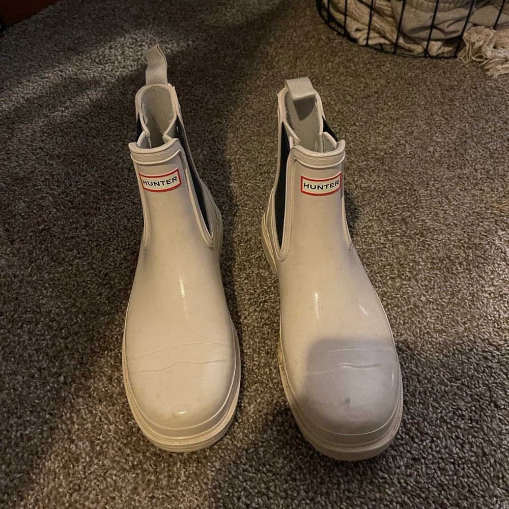 Hunter Classic White Chelsea Boots